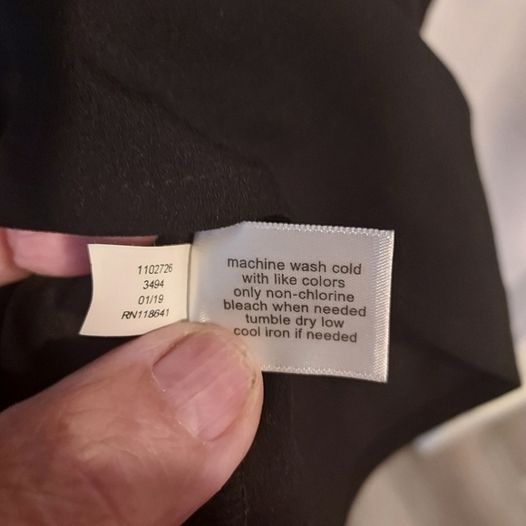 Lane BRYANT Career black button down BLOUSE NECK TIE SCARF RIBBON BOW sz 22W 24W - Picture 6 of 9